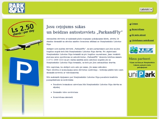 Park & Fly, Parking Serviss, SIA